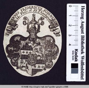 Wappen des Ioannes Fridericus Söhnlein; A. A. LL. Phil: et SS. Theologia Doctor