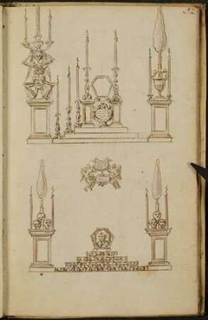 Entwurf eines Katafalks für die Funeralien des litauischen Feldherren Wincenty Korwin Gosiewski 1665 in St. Kasimir in Wilno