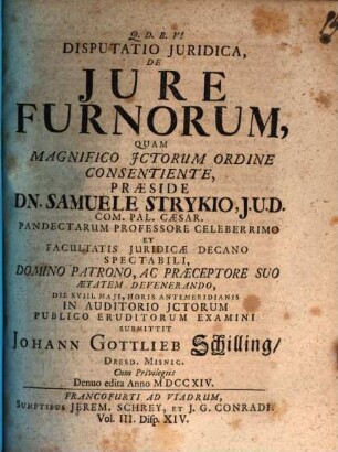 Disp. sol. de iure furnorum