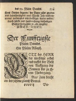 Der Funfftzigste Psalm Davids.