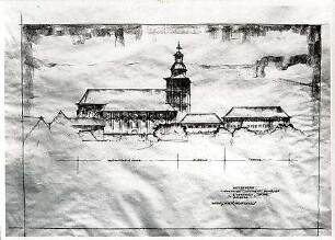 Gsaenger, Gustav; Amberg / Oberpfalz (Bayern); Dreifaltigkeits Kirche, Pfarrhaus, Beneficatenhaus und Schule - Außenansicht