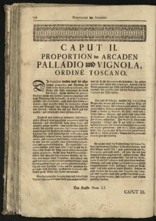 Caput II. Proportion der Arcaden. Palladio und Vignola, Ordine Toscano