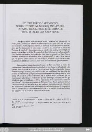 Études Turco-Safavides V. Notes Et Documents Sur Mzé-Çâbûk, Atabeg De Géorgie Méridionale (1500-1515), Et Les Safavides.