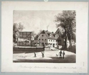 Der Gasthof "Elisens Ruhe" (vormals Vorwerk Hopfgarten) an der Blumenstraße/Böhnischplatz in Dresden-Johannstadt