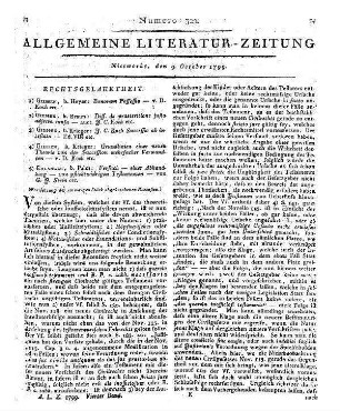 Koch, J. C.: Bonorum Possessio etc. (Fortsetzung der im vorigen Stück abgebrochenen Recension.)