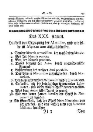 Das XXX. Capitel