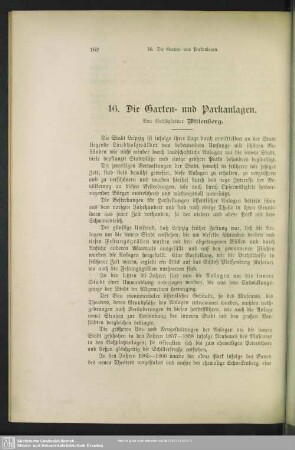 16. Die Garten- und Parkanlagen
