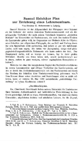 Samuel Heinickes Plan zur Errichtung eines Lehrerseminars