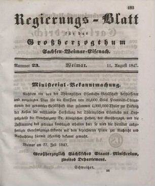 Nr. 23 : 11. August 1847