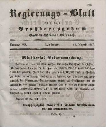 Nr. 23 : 11. August 1847