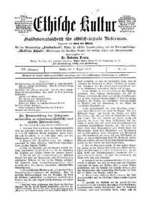 Die Umwandlung des Religionsunterrichts in religionsgeschichtliche und ethische Unterweisung