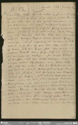 Eigenh. Brief von Friedrich Schleiermacher an August Wilhelm von Schlegel, Berlin, 24.06.1800