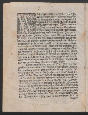 Was unerhörte/ grewliche/ grausame Tyranney/ mit rauben/ morden/ brennen/ verführen/ Butschanden und erobrung ...