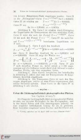 Ueber die Lichtempfindlichkeit photographischer Platten