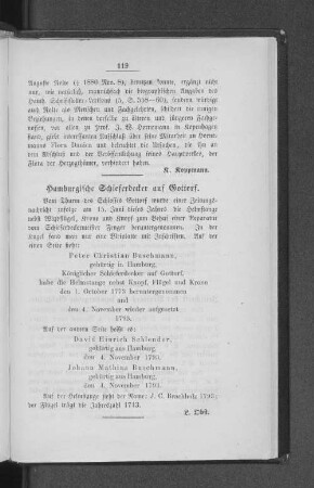Hamburgische Schieferdecker auf Gottorf.
