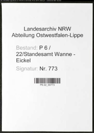 Namensverzeichnis Wanne - Eickel, Todesfälle