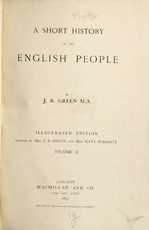 A short history of the English people. II