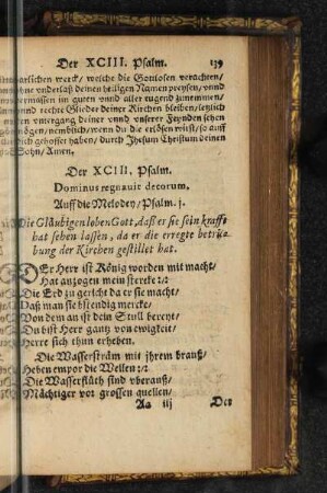 Der XCIII. Psalm.