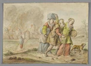 Loth und seine Töchter fliehen aus Sodom