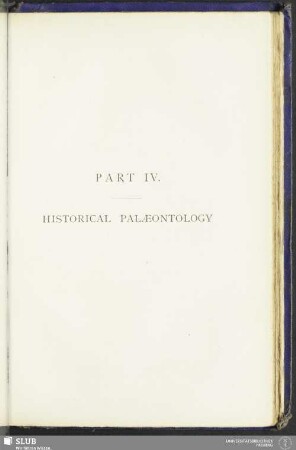 Part IV. Historical Palaeontology
