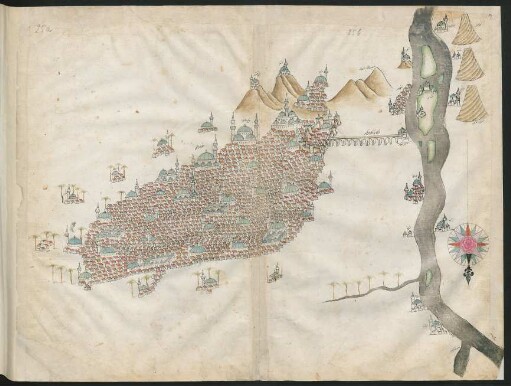 Illustration: f. 25a-25b Kairo und Kairo, Nil