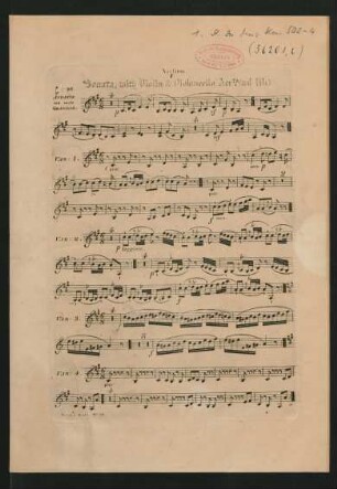 Violino (Sonata, with Violin & Violoncello Acc.ts ad lib.