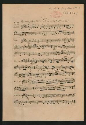 Violino (Sonata, with Violin & Violoncello Acc.ts ad lib.