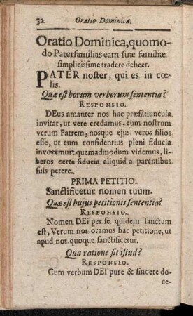Oratio Dominica, quomodo Paterfamilias eam suæ familiæ simplicissime tradere debeat.