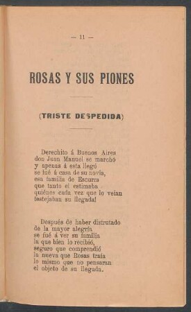 Rosas y sus peones : (Triste despedida)