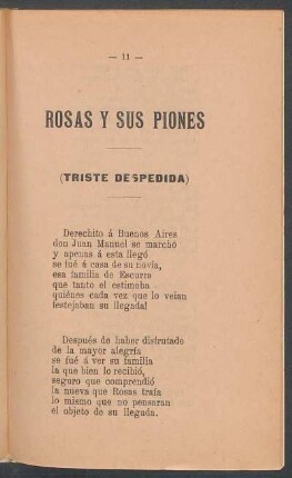 Rosas y sus peones : (Triste despedida)