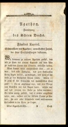 Agathon. Fortsetzung des Achten Buchs