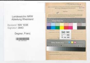 Entnazifizierung Franz Degner , geb. 27.09.1896 (Polizist)