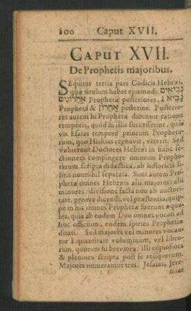 Caput XVII. De Prophetis maioribus.