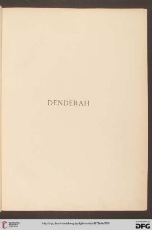 Band 4: Dendérah: description générale du grand temple de cette ville: Planches