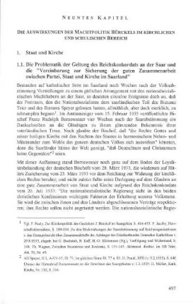 Neuntes Kapitel: Die Auswirkungen der Machtpolitik Bürckels im kirchlichen und schulischen Bereich
