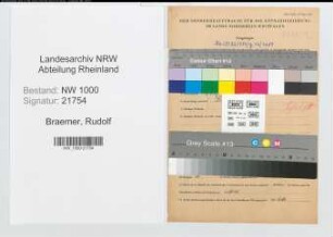 Entnazifizierung Rudolf Braemer, geb. 29.09.1897 (Steuerberater)