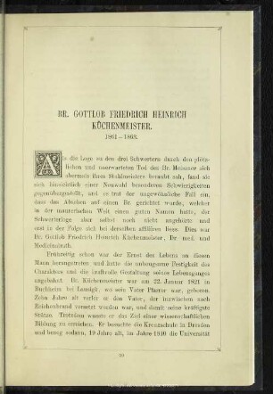 Br. Gottlieb Friedrich Heinrich Küchenmeister : 1861-1863
