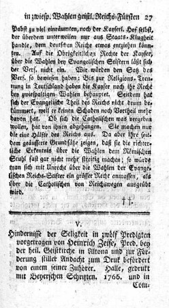 Hindernisse der Seligkeit in zwölf Predigten.