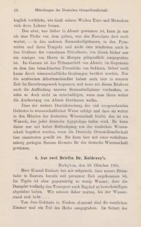 4. Aus zwei Briefen Dr. Koldewey's