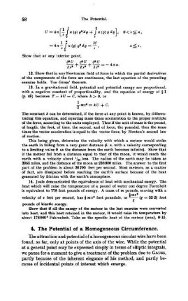 4. The Potential of a Homogeneous circumference.
