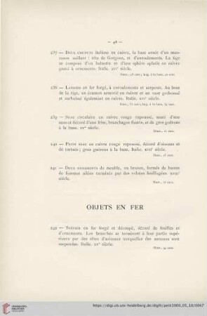 Objets en Fer (Nr. 242 - 249)