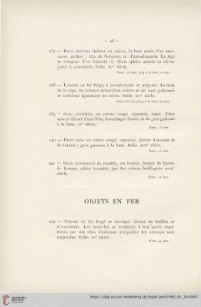 Objets en Fer (Nr. 242 - 249)