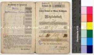 Mitgliedsbuch (Ersatzbuch) des Zentralverbands der Maurer Deutschlands für den Putzer Albert Hoffmann in Berlin