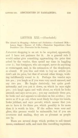 Letter XXI. - (Concluded). The absurd in shopping ...