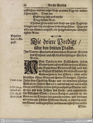 Die dritte Predigt, über den dritten Psalm