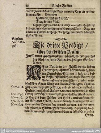 Die dritte Predigt, über den dritten Psalm