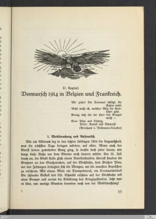 II. Kapitel: Vormarsch 1914 in Belgien und Frankreich