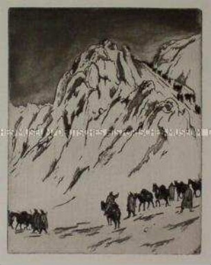 Österreichische Munitionskolonne an der serbischen Grenze