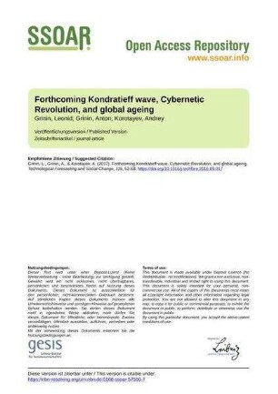Forthcoming Kondratieff wave, Cybernetic Revolution, and global ageing