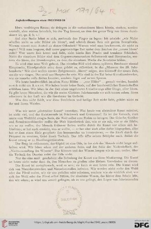 Aufschreibungen etwa 1911/1912-13